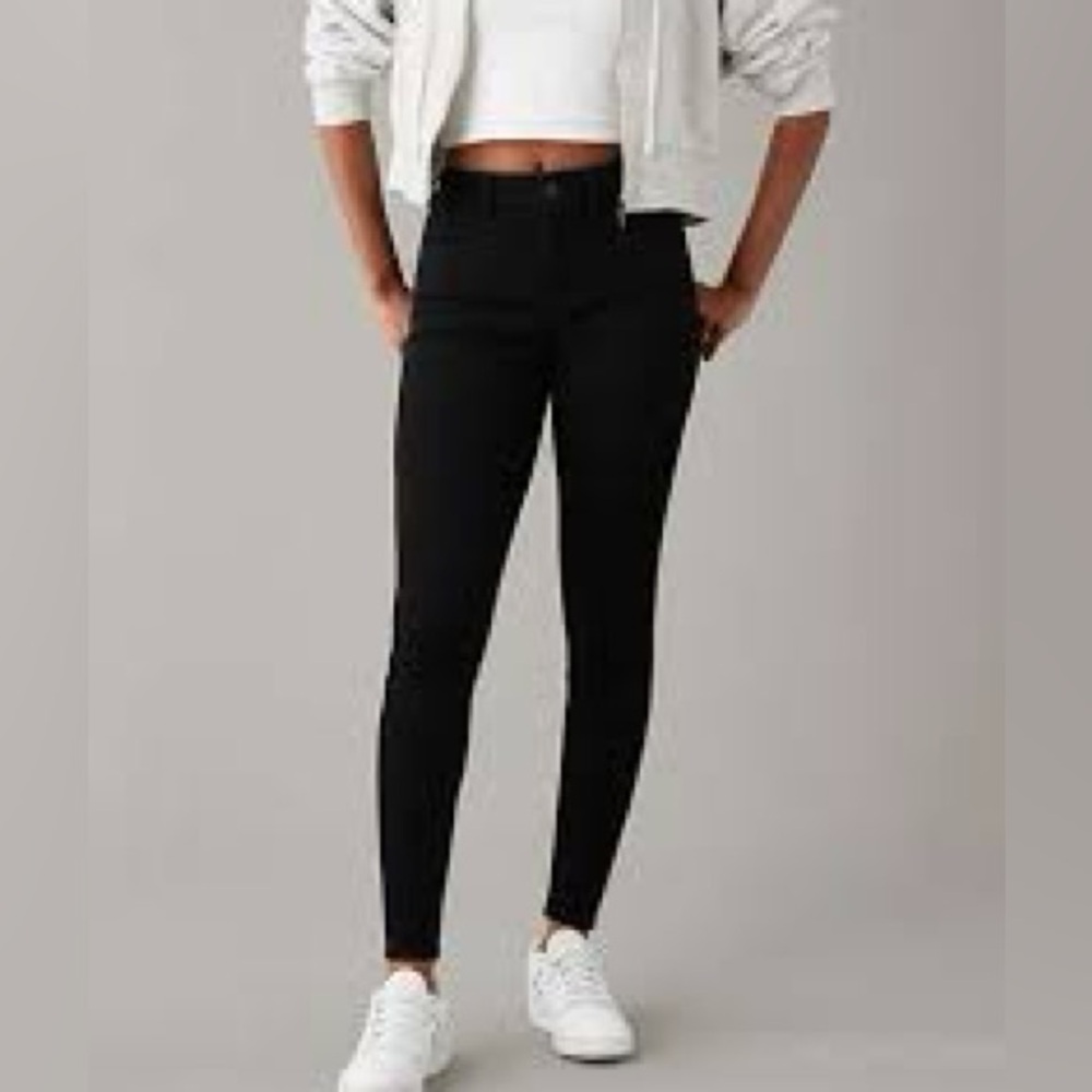 American Eagle stretchy next level High Waisted black skinny jeans women’s 6